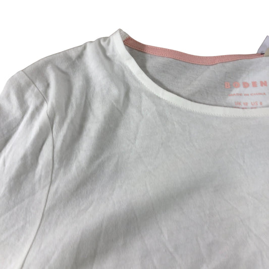 Boden White Long Sleeve Striped Cuff Top - Size 12