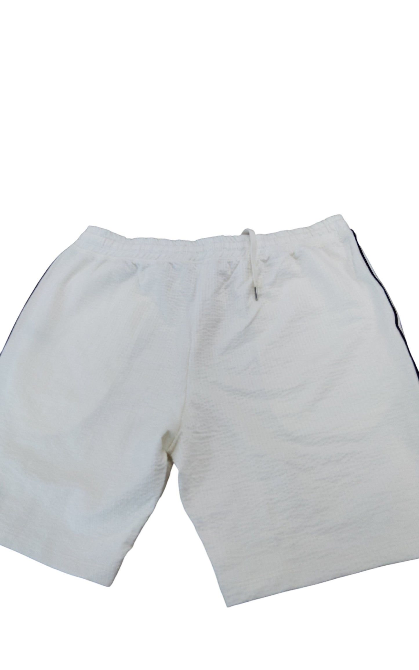 River Island Sports Shorts XXL Men’s White Textured Swimwear With Black Stripes