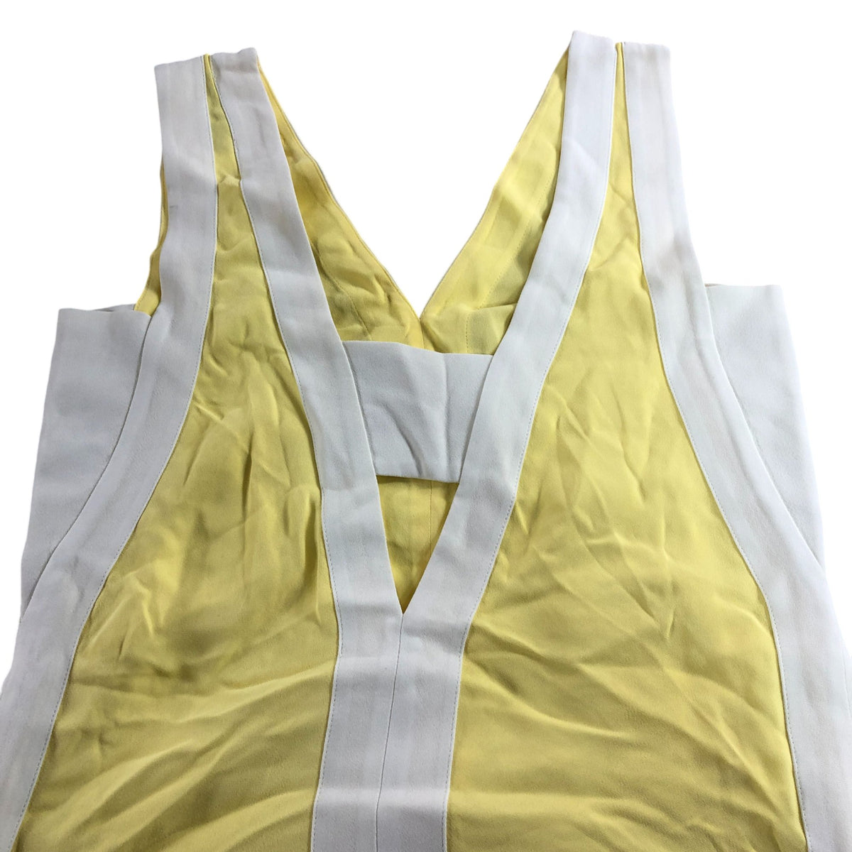 Yellow V Neck Sleeveless Dress UK4 Women's
