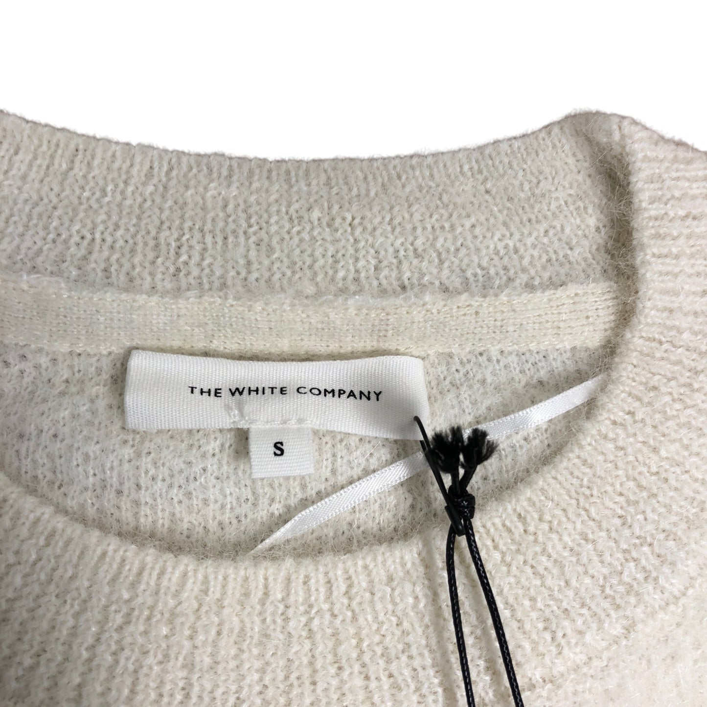 Branded Textured Loop Knit Sweater 96 Alpaca 4 Wool Cream Size Small