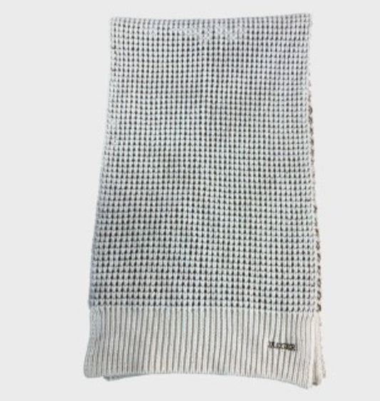 DAEGER Knit Scarf Beige Lightweight Soft Cotton Woven Style