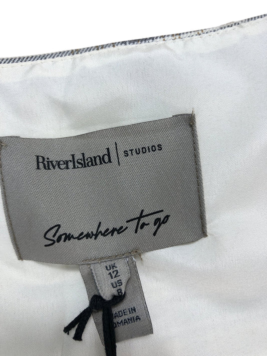 River Island Studios Checked Vest Top UK12 Women's Sleeveless Plaid Beige