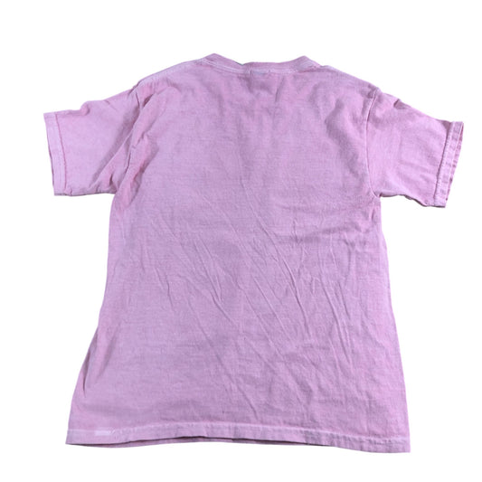 River Island Girls T-Shirt UK7-8 Pink Bow Design Short Sleeve Chic Top
