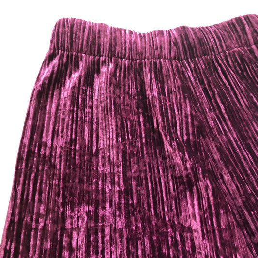 River Island Girls Trousers UK11-12yrs Velvet Wide Leg Burgundy
