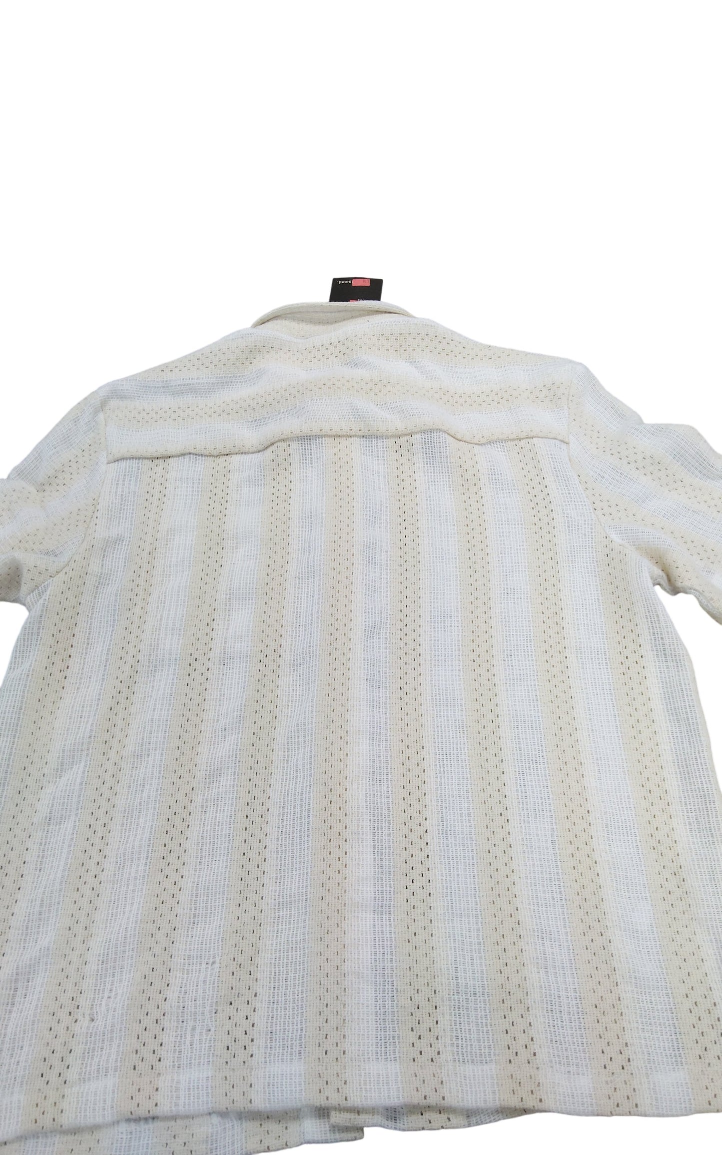 River Island L Button Up Shirt New White Striped Casual Men's Top