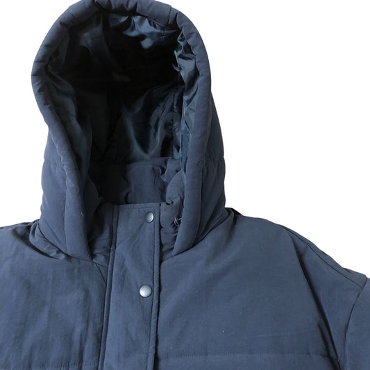 Navy Women's Puffer Jacket Size 12 Shower Resistant Hooded