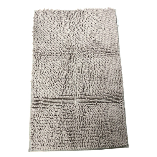 Luxurious Soft Bath Mat 20x32 Grey Shaggy Non Slip Bathroom Rug 100% Polyester