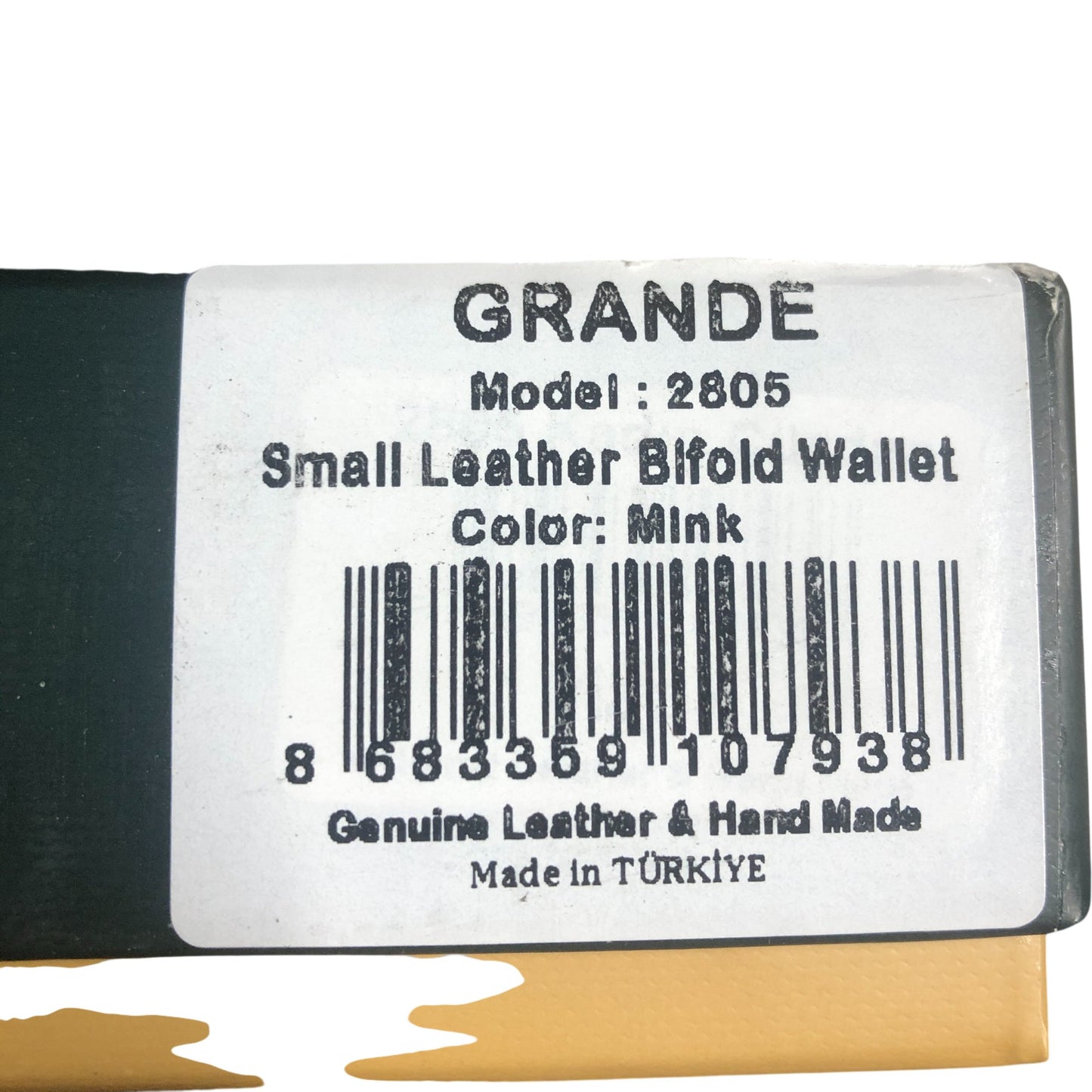 Grande 2805 Small Leather Bifold Wallet Mink Colour Genuine Leather