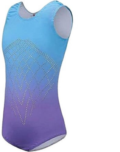Sinoeem Leotard Size 12 Years Girls Dance Costume Blue Purple Gradient
