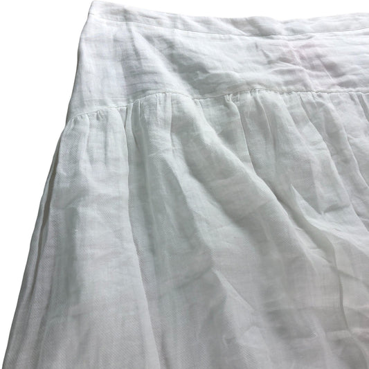 Branded White Drop Waist Midi Skirt - Size 18