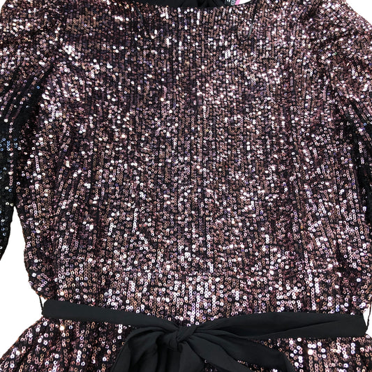 Long Sequin Dress UK20 Women's Black Pink Party Evening Wear