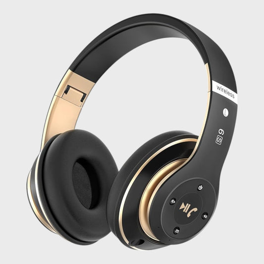 Wireless Over Ear Super Bass Headphones - Black/Gold
