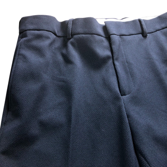 River Island 34R Men's Smart Textured Trousers Navy Blue