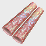 Embossed PU Faux Leather Crafting Roll - Orange Snakeskin - Pack of Two