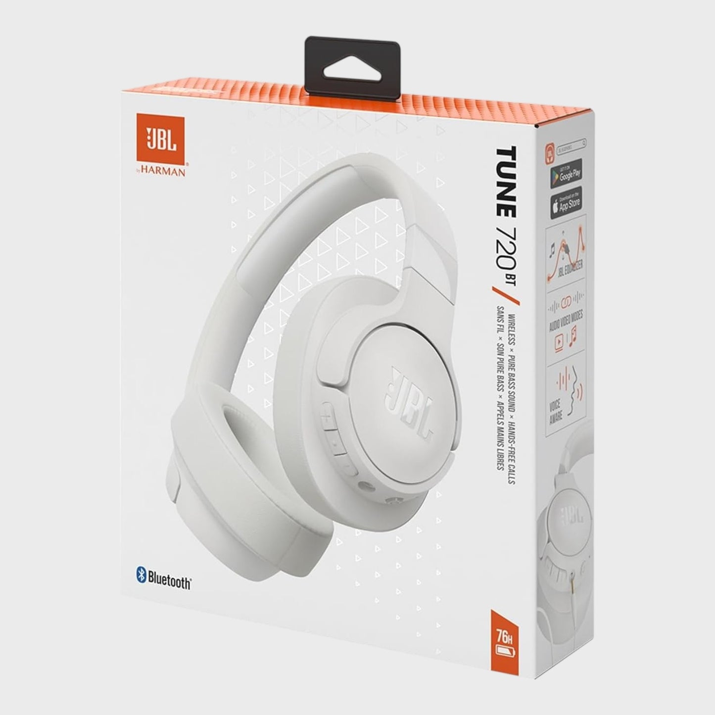 JBL Tune 720 Bluetooth Over-Ear Headphones - White