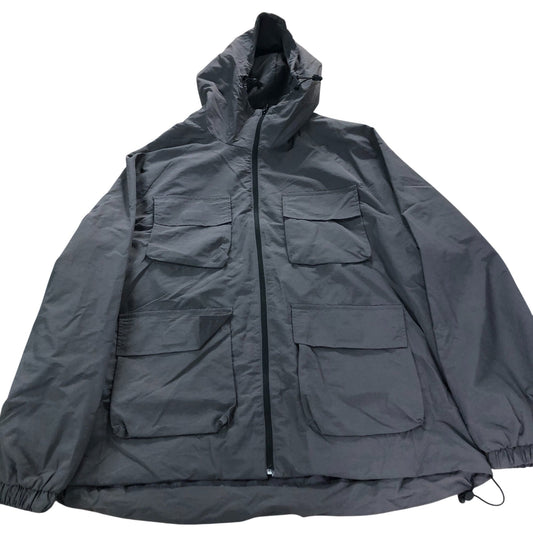 Onfire Men's Grey Water Resistant Jacket With Hood 100% Polyamide Outdoor Medium