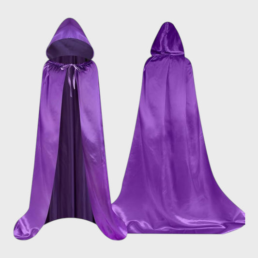 Extra Long Hooded Purple Cloak Costume Halloween Accessory