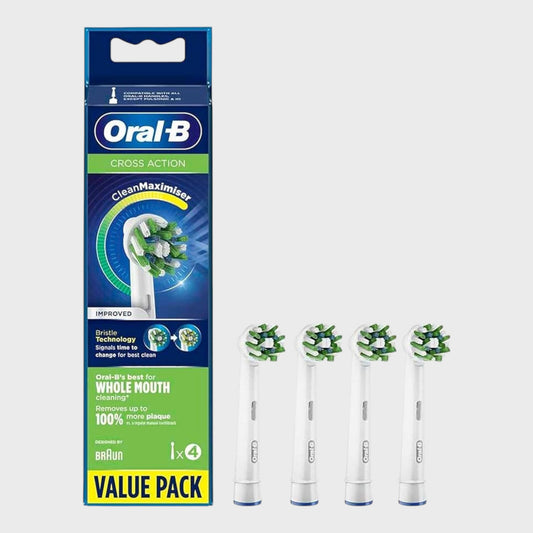 Oral-B Cross Action Toothbrush Heads - Pack of 4 - White