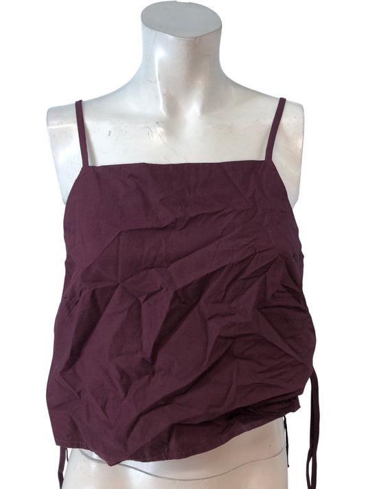 River Island S Purple Dark Tropics Women's Tank Top Adjustable Spaghetti Straps
