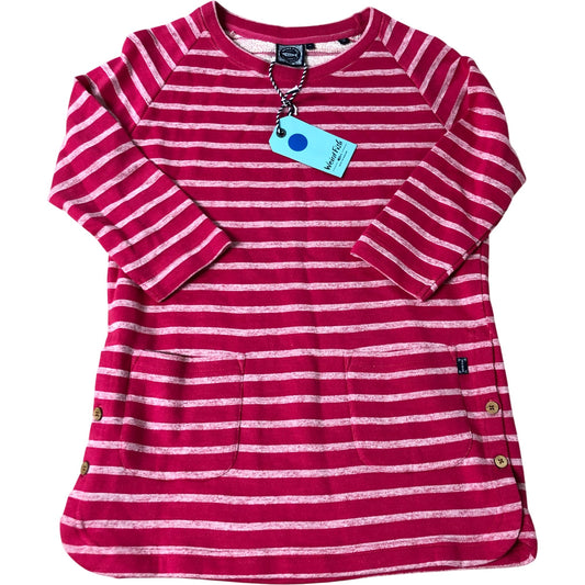 Weird Fish Fox Glove Jumper Size 10 Women's Pink Striped Long Sleeve Top