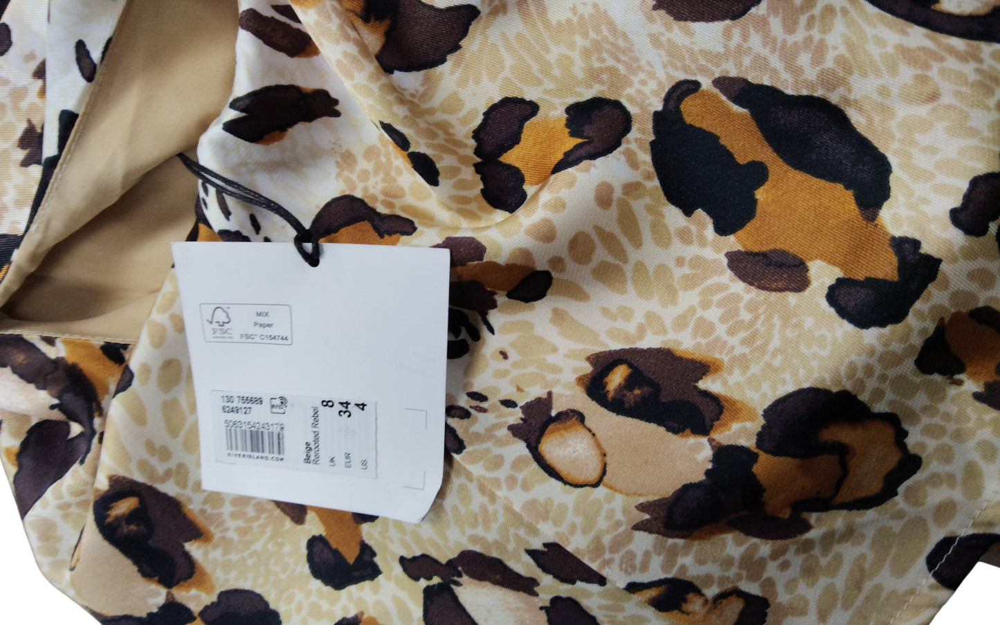 River Island Petite Leopard Print Playsuit UK8 Women's Sleeveless Aline Style