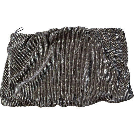 Pleated Skirt UK16 Women's Shiny Metallic Bronze Polyester