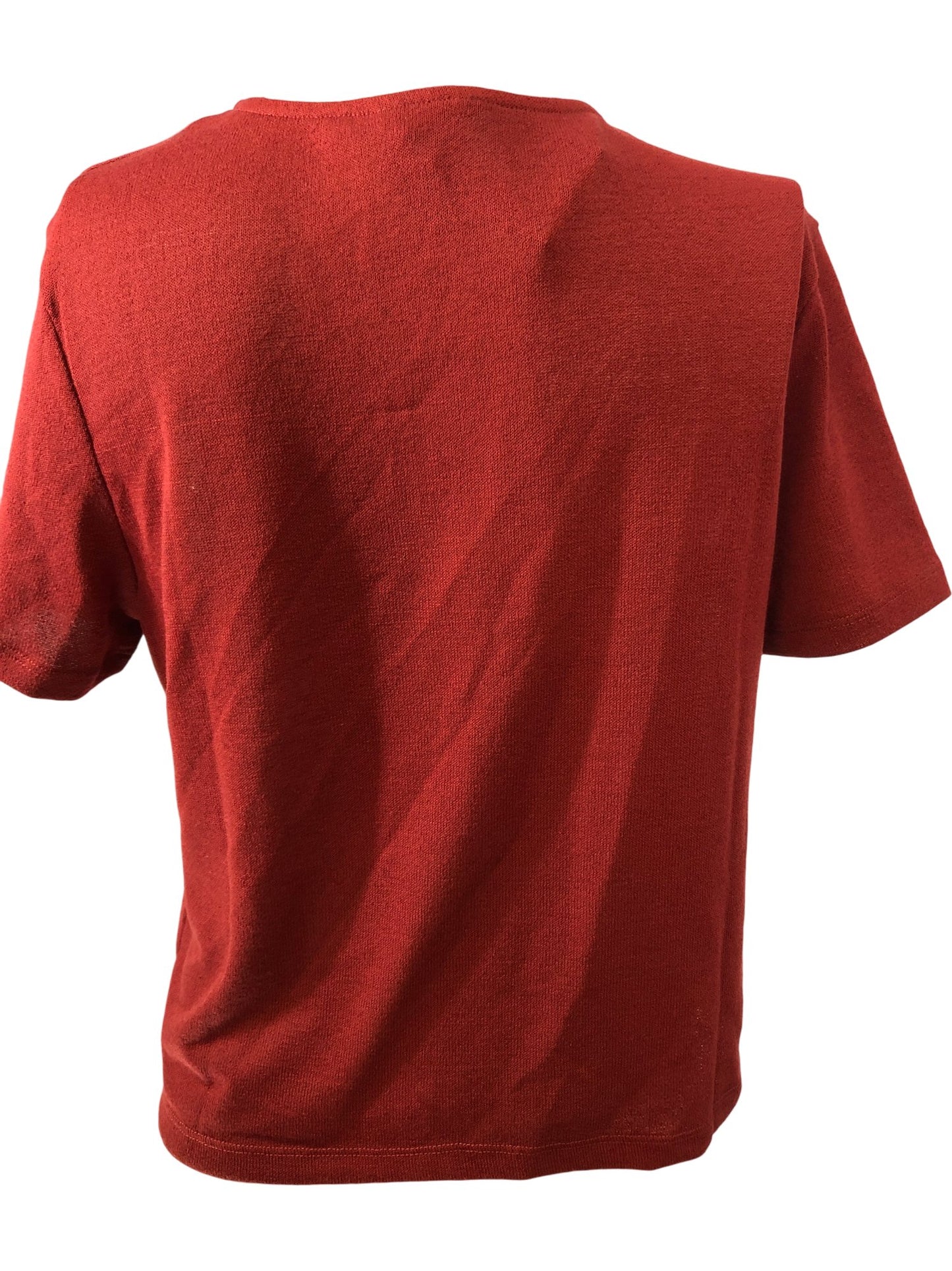 River Island Studios Women's Rust Knitted Top Size S Short Sleeve Stylish