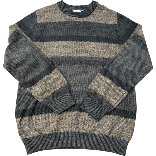Spacedye Crew Sweater Khaki Striped Cotton Jumper Size M