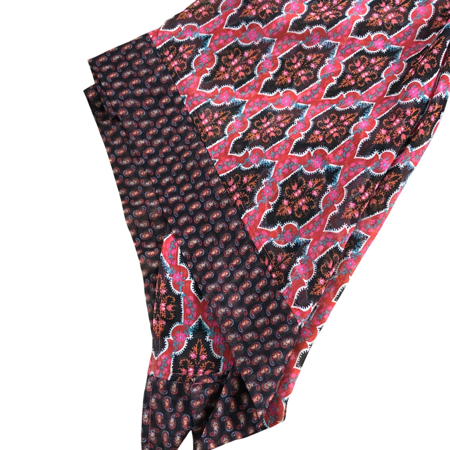 Branded Floral Print Blouse UK 12 Women's One Shoulder Flare Sleeve Top