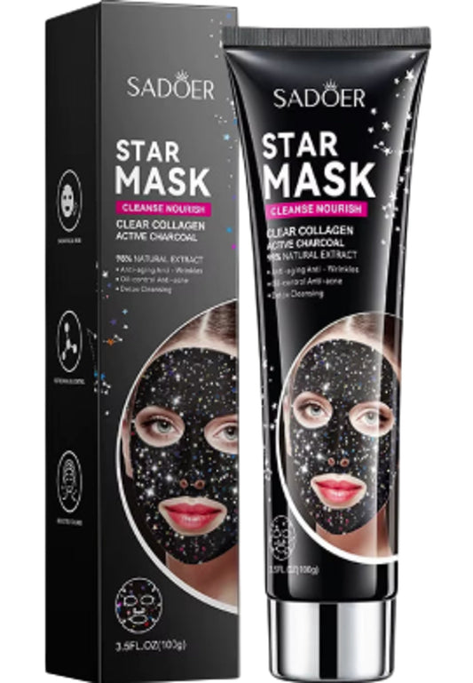 SADOER Star Mask Cleanse Nourish Clear Collagen Active Charcoal Facial Mask