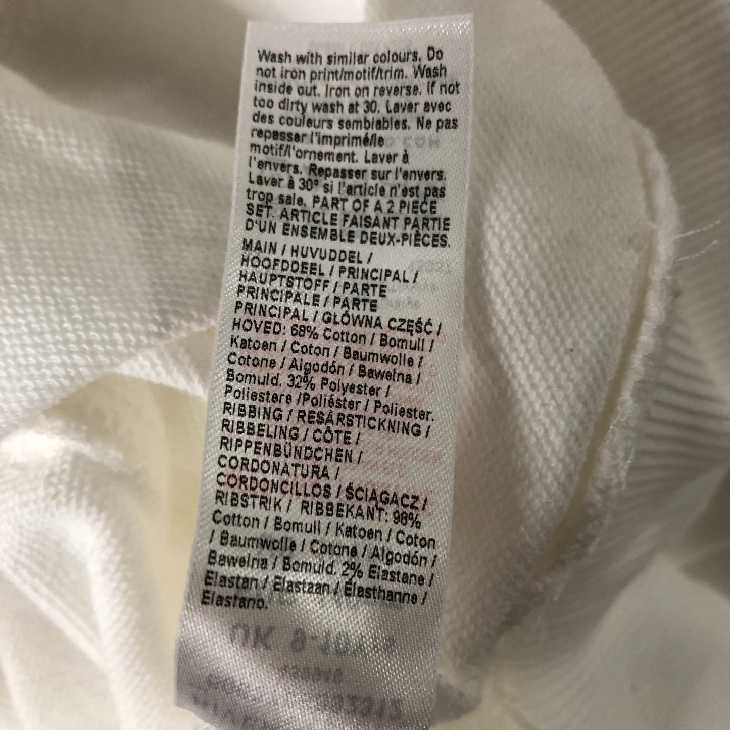 River Island Cropped Sweatshirt White With Embroidery 9-10 Years
