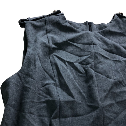 River Island Grey Flared Dress Size 18 Women's Fitted Sleeveless