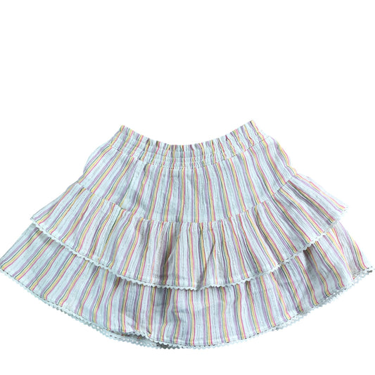 River Island Striped Tiered Skirt UK11-12 Girls Cotton Multi-Coloured Summer