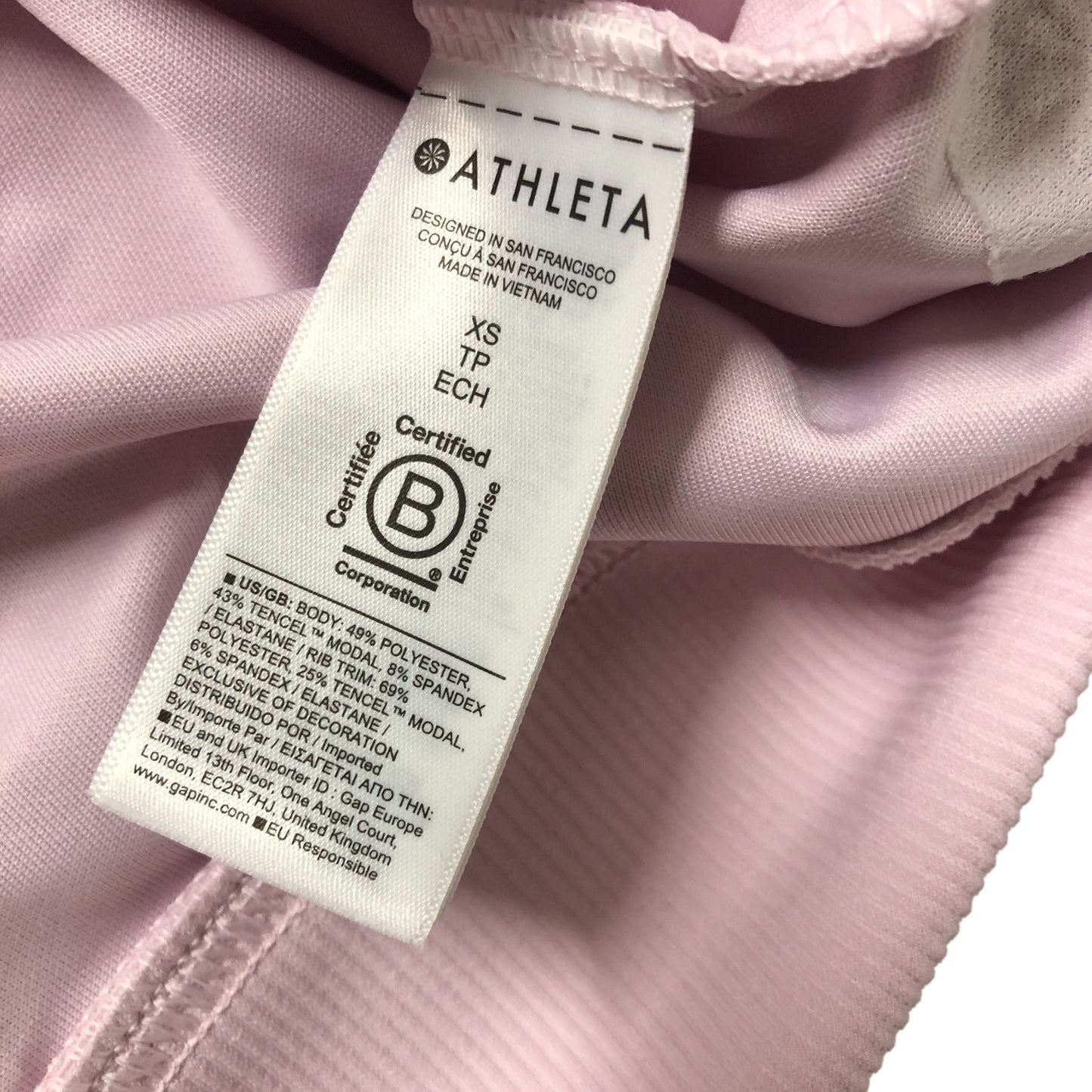 Athleta Seasoft Rib Crewneck Sweatshirt XS Women's Lightweight Pink Top