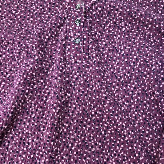 Long Sleeve Tunic Top UK8 Women's Floral Pattern Viscose Cotton Blend
