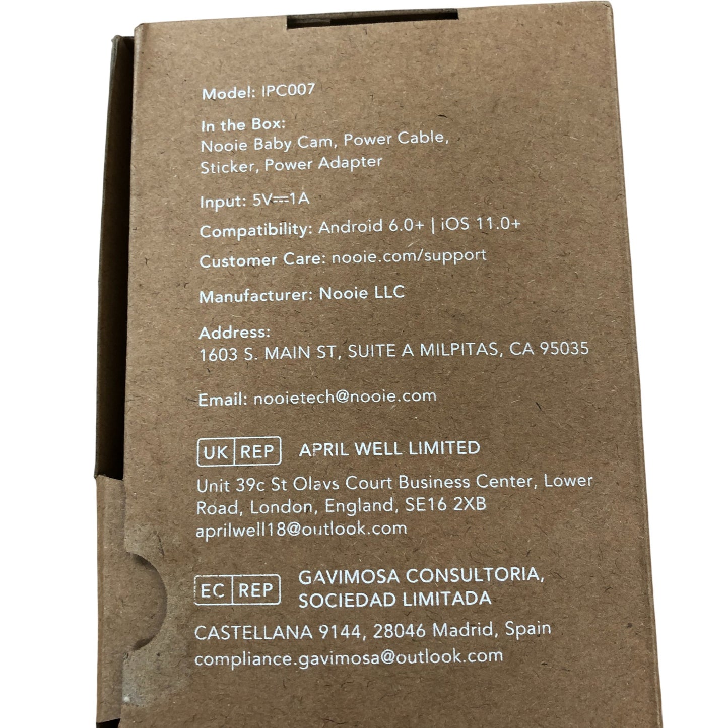 Nooie Baby Cam IPC007 Motion Sound Detection HD Night Vision Smart Device