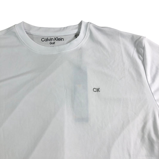 Calvin Klein Golf T-Shirt Large Men's White CK Logo Ultra Lightweight
