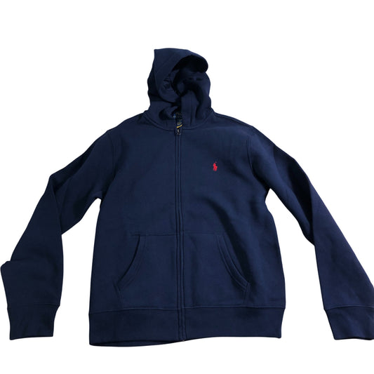 Polo Ralph Lauren Hoodie Large 14-16 Boys Navy Zip Up Cotton Blend