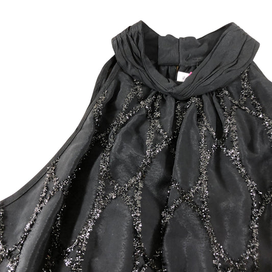 Branded Black Metallic Halter Top - Size 18