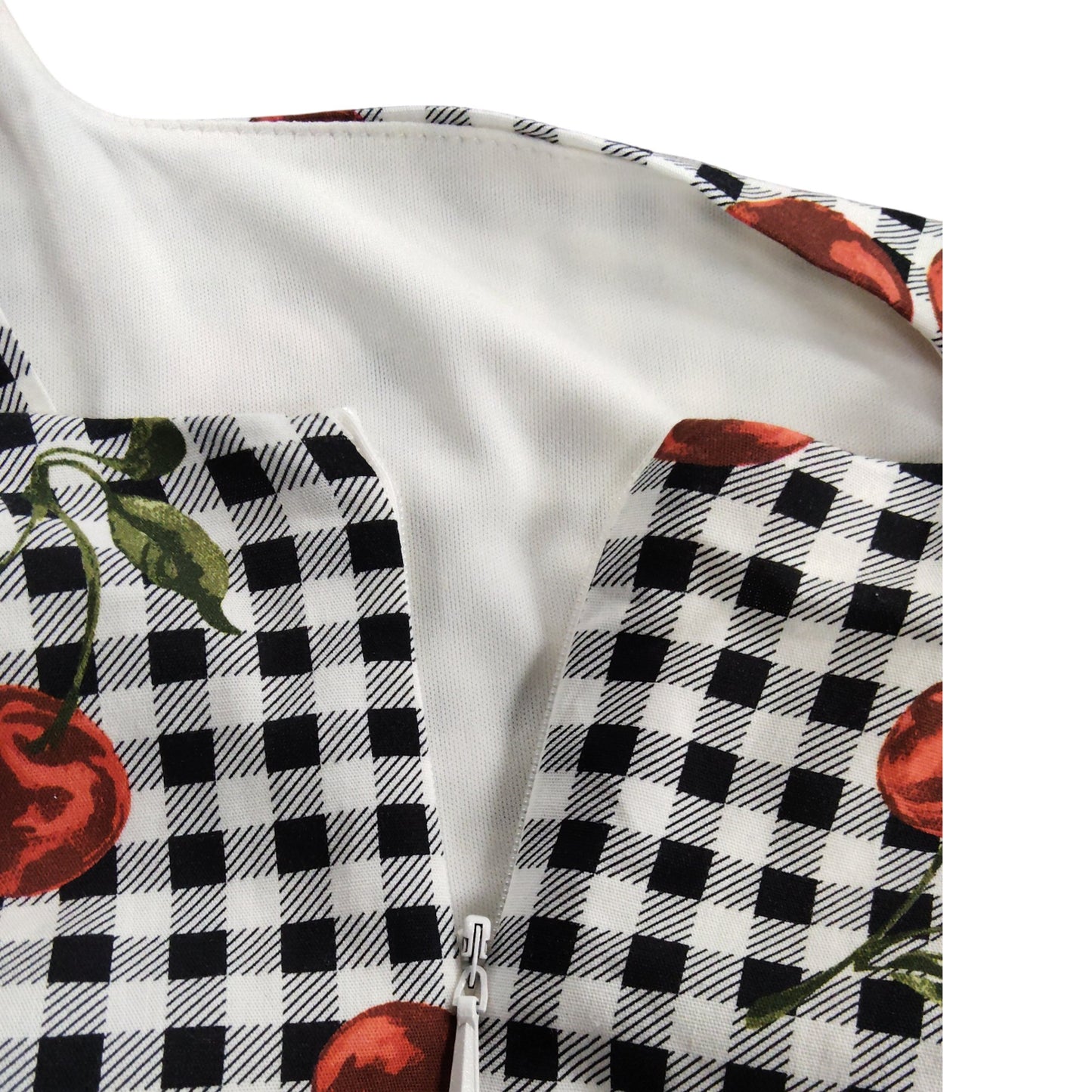 River Island Girls Dress UK6 Black White Checkered Cherry Print Summer