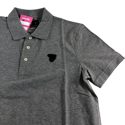 Polo Shirt Size Medium Mens Grey Short Sleeve Cotton