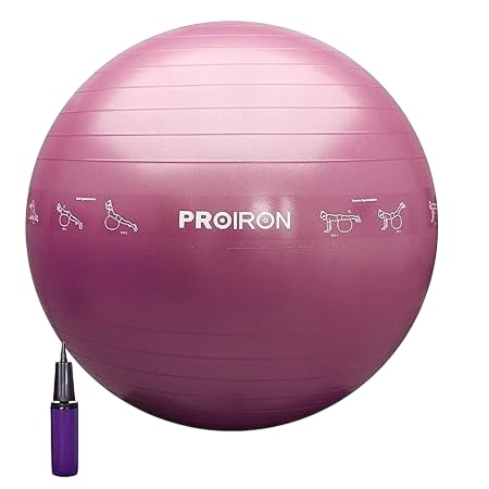 ProIron 65cm Yoga Ball Red Exercise Stability Inflatable