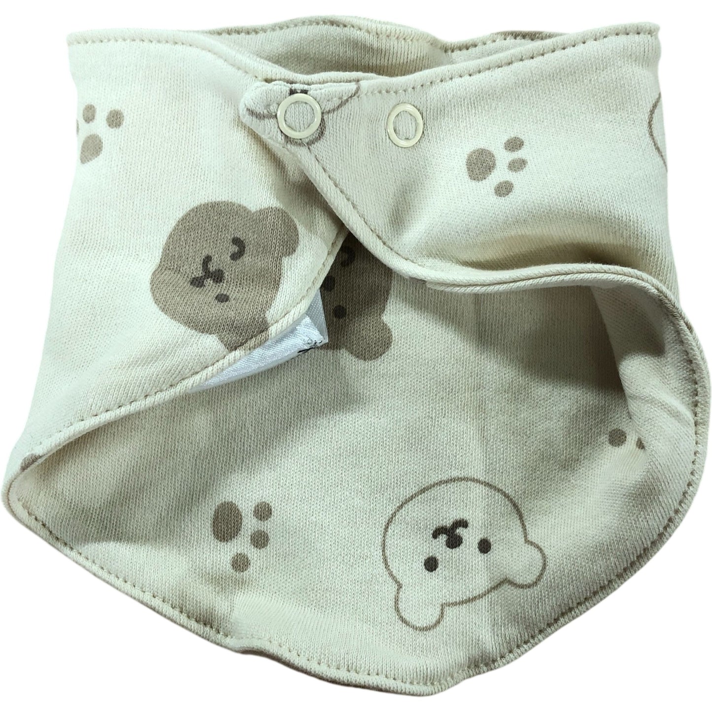 So Cute Baby Hat Bib Set 3-6 Months Organic Cotton Bear Design Cream Set 68cm