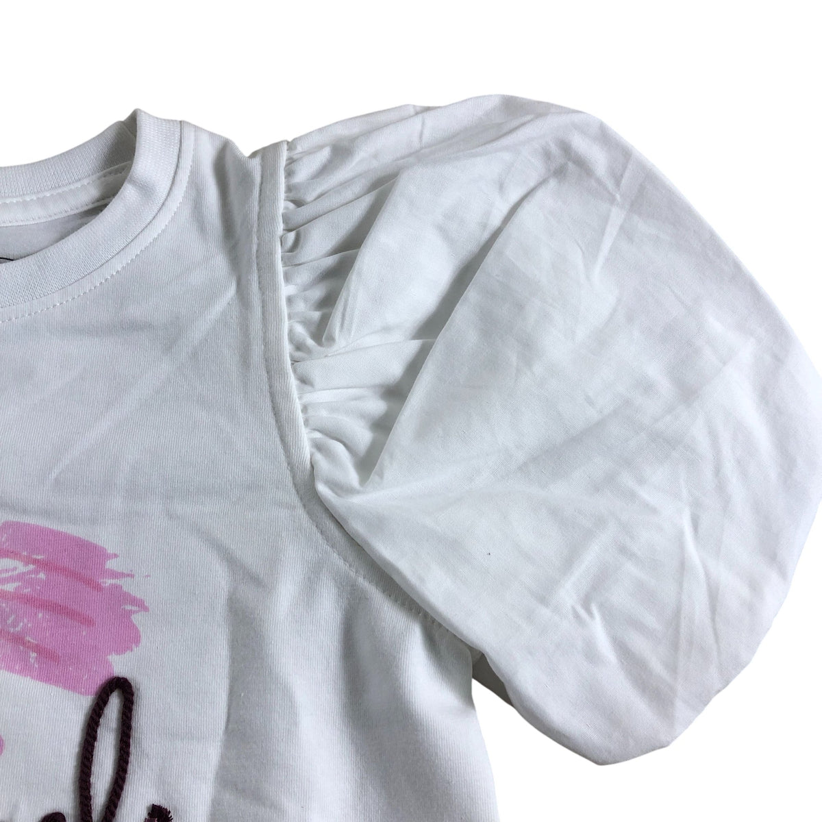 Girls Magical Puff Sleeve T-Shirt Size 5-6 Years White