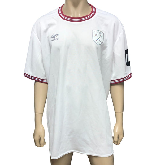 Umbro West Ham United 4XL Football Shirt Men's Short Sleeve White Red Trim