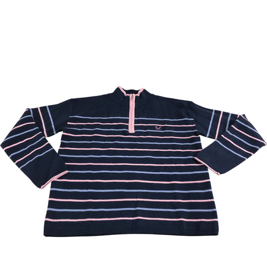 Crew Clothing Company Zip Neck Sweater UK10 Women's Striped Knit Top