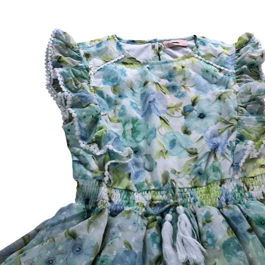 Lipsy London Girls Floral Dress Size 12 Years Multi Layered Green