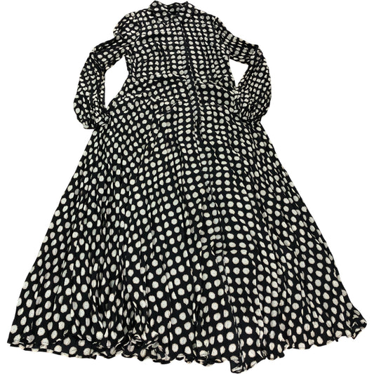 Floral Dress UK6 Women's Long Sleeve Button Down Trendy Black
