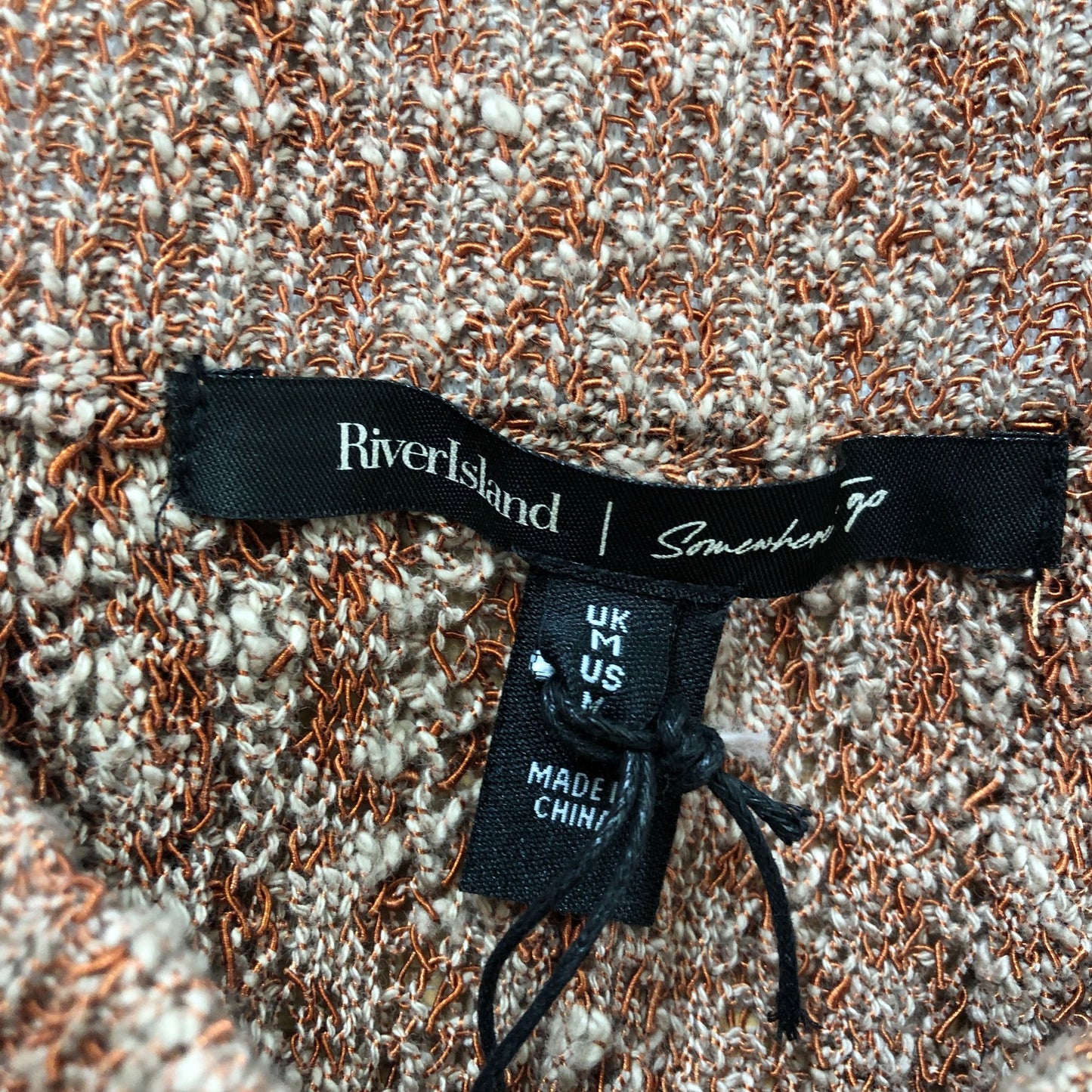 River Island Flared Knit Trousers Women's Flare Leg Brown Mix M