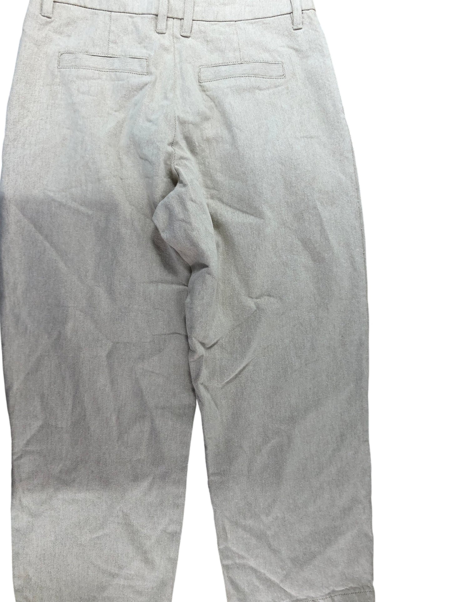 River Island High Waist Trousers UK12 Women's Beige Lightweight Tailored Fit